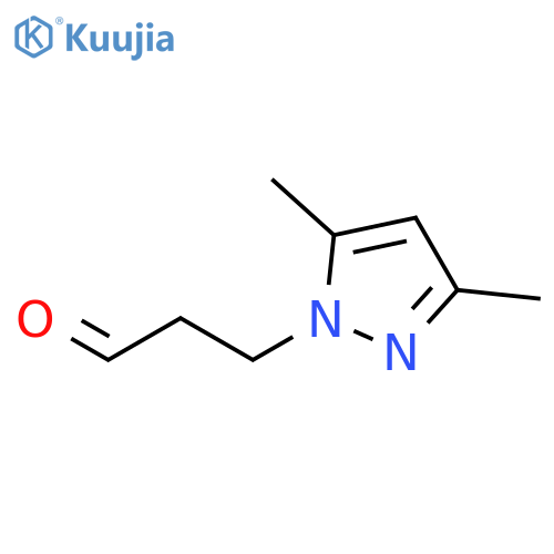 3-(3,5-dimethyl-1H-pyrazol-1-yl)propanal hydrate structure