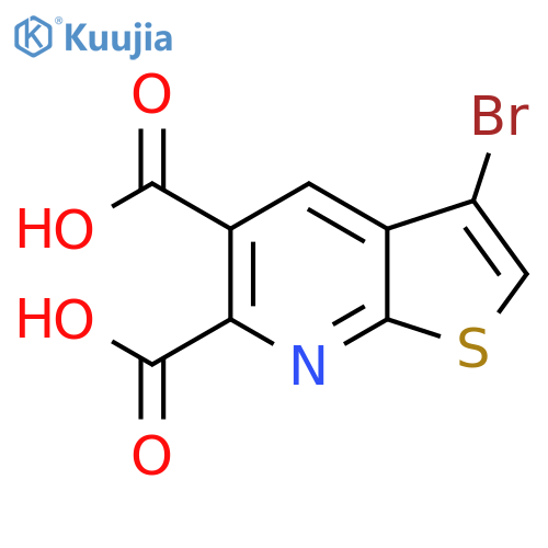 Thieno[2,3-b]pyridine-5,6-dicarboxylic acid, 3-bromo- structure