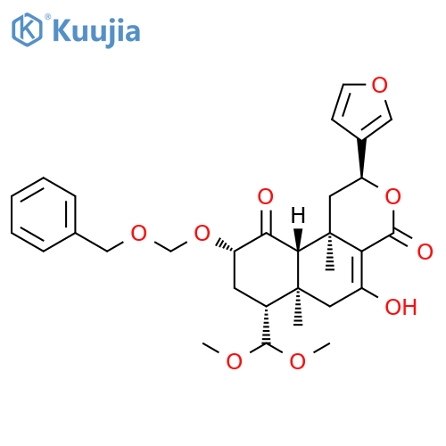 2H-Naphtho[2,1-c]pyran-4,10(1H,6H)-dione, 7-(dimethoxymethyl)-2-(3-furanyl)-6a,7,8,9,10a,10b-hexahydro-5-hydroxy-6a,10b-dimethyl-9-[(phenylmethoxy)methoxy]-, (2S,6aS,7R,9S,10aS,10bR)- structure