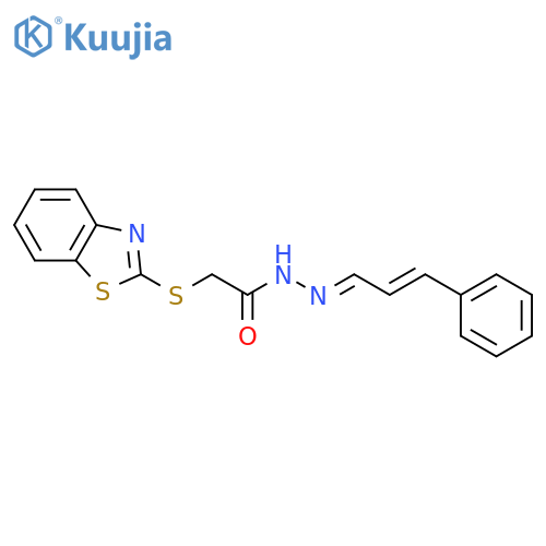 2-(1,3-benzothiazol-2-ylsulfanyl)-N'-[(1E,2E)-3-phenylprop-2-en-1-ylidene]acetohydrazide structure