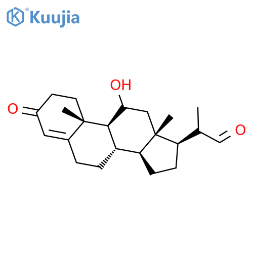 Pregn-4-ene-20-carboxaldehyde, 11-hydroxy-3-oxo- structure