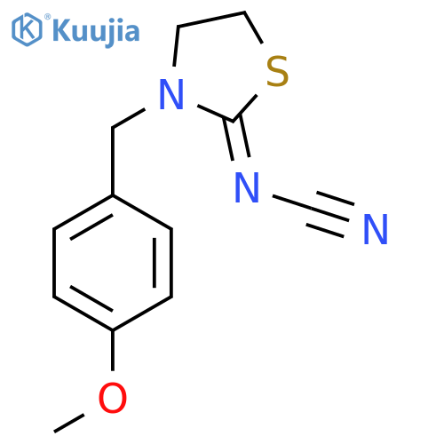 [3-[(4-Methoxyphenyl)methyl]-1,3-thiazolidin-2-ylidene]cyanamide structure