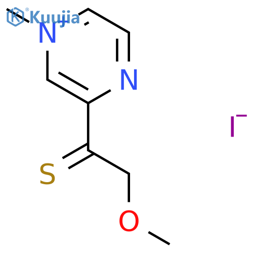 Pyrazinium, 3-(2-methoxy-1-thioxoethyl)-1-methyl-, iodide structure
