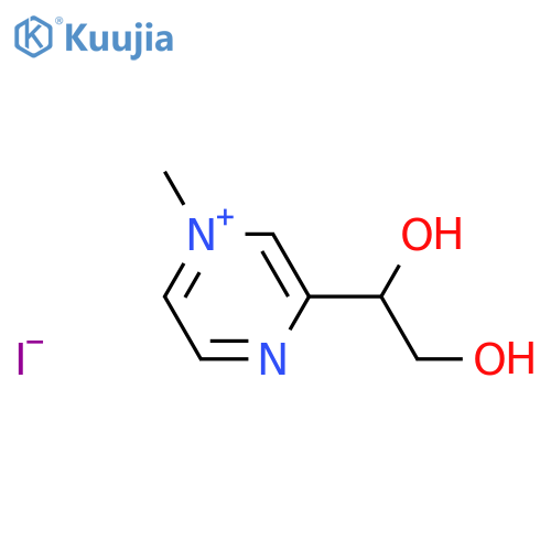 Pyrazinium, 3-(1,2-dihydroxyethyl)-1-methyl-, iodide structure
