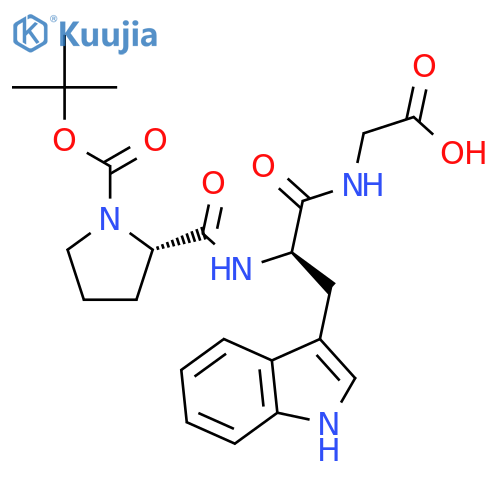 Glycine, N-[N-[1-[(1,1-dimethylethoxy)carbonyl]-L-prolyl]-D-tryptophyl]- structure