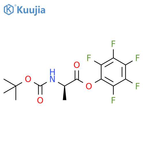 D-Alanine, N-[(1,1-dimethylethoxy)carbonyl]-, pentafluorophenyl ester structure