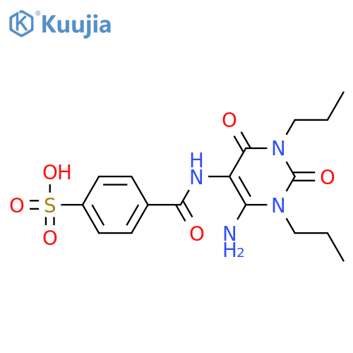 Benzenesulfonic acid, 4-[[(6-amino-1,2,3,4-tetrahydro-2,4-dioxo-1,3-dipropyl-5-pyrimidinyl)amino]carbonyl]- structure