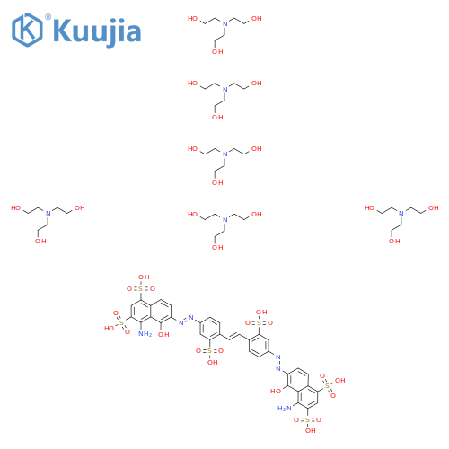 1,3-Naphthalenedisulfonic acid, 6,6'-(1,2-ethenediylbis((3-sulfo-4,1-phenylene)azo))bis(4-amino-5-hydroxy-, compd. with 2,2',2''-nitrilotris(ethanol) (1:6) structure