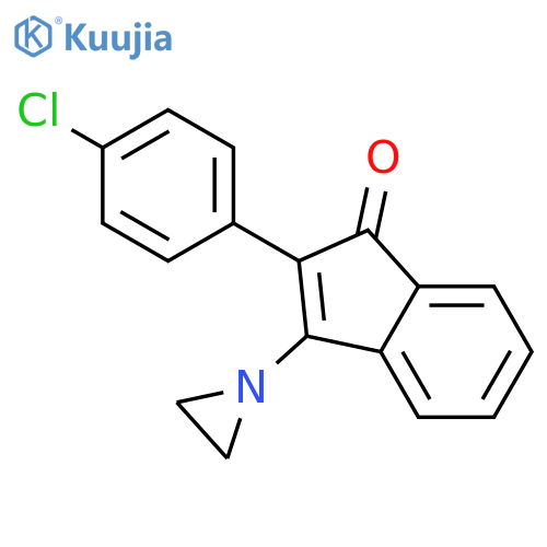 1H-Inden-1-one, 3-(1-aziridinyl)-2-(4-chlorophenyl)- structure