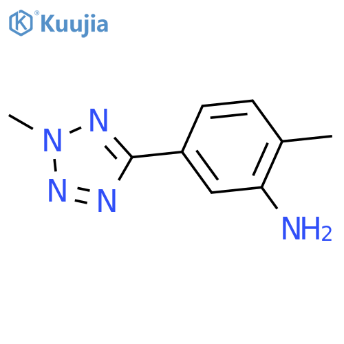 2-methyl-5-(2-methyl-2H-tetrazol-5-yl)aniline structure