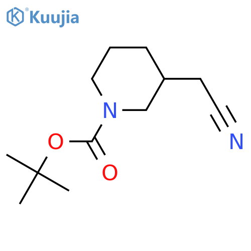 tert-butyl 3-(cyanomethyl)piperidine-1-carboxylate structure