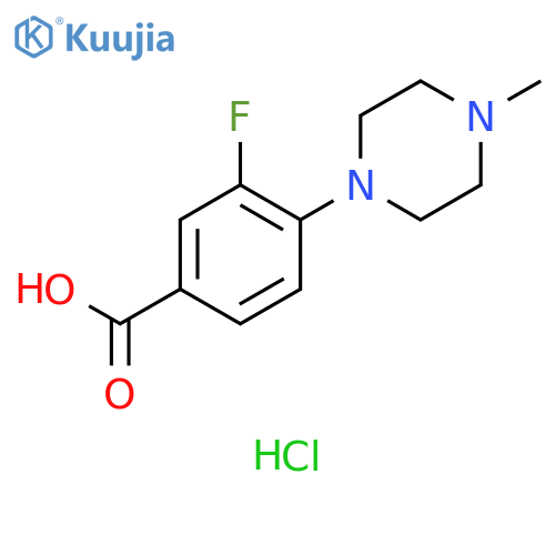 3-fluoro-4-(4-methylpiperazin-1-yl)benzoic acid hydrochloride structure