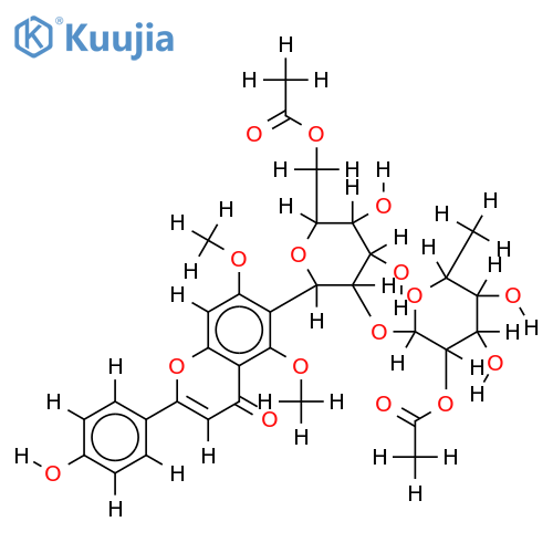 4-Me ether,2''-O-(2-O-acetyl-alpha-L-rhamnopyranoside)-O''-Ac-Swertisin structure