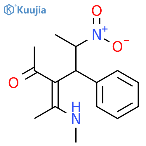 2-Hexanone, 3-[1-(methylamino)ethylidene]-5-nitro-4-phenyl- structure