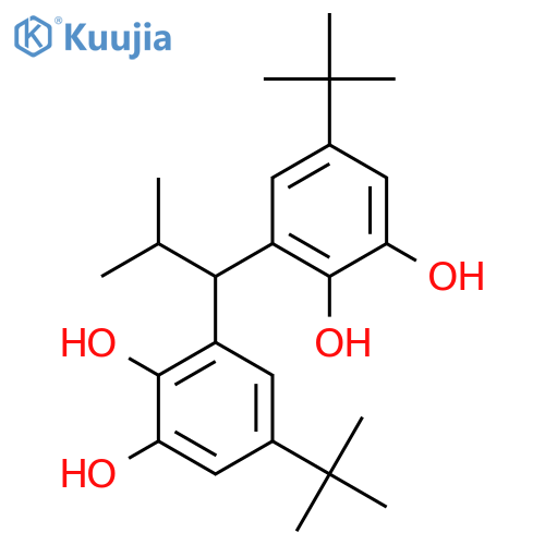 3,3'-(2-Methylpropane-1,1-diyl)bis(5-tert-butylbenzene-1,2-diol) structure