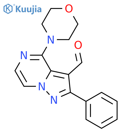 Pyrazolo[1,5-a]pyrazine-3-carboxaldehyde, 4-(4-morpholinyl)-2-phenyl- structure