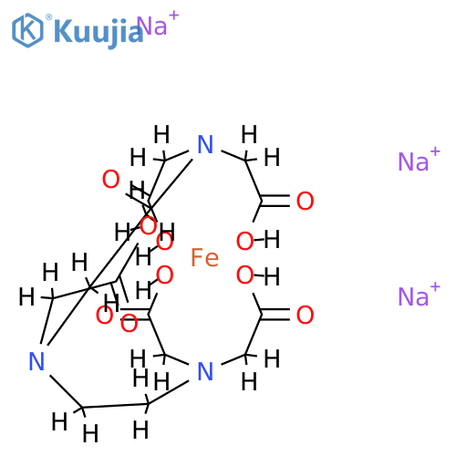 trisodium [N,N-bis[2-[bis(carboxymethyl)amino]ethyl]glycinato(5-)]ferrate(3-) structure