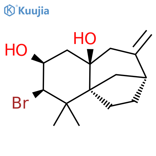 (2S)-3α-Bromo-1,2,3,4,6,7,9,9a-octahydro-4,4-dimethyl-8-methylene-4aα,7α-methano-4aH-benzocycloheptene-2α,9aα(5H)-diol structure