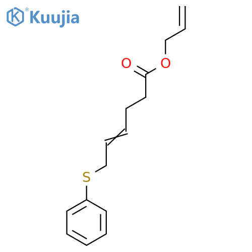 4-Hexenoic acid, 6-(phenylthio)-, 2-propenyl ester structure