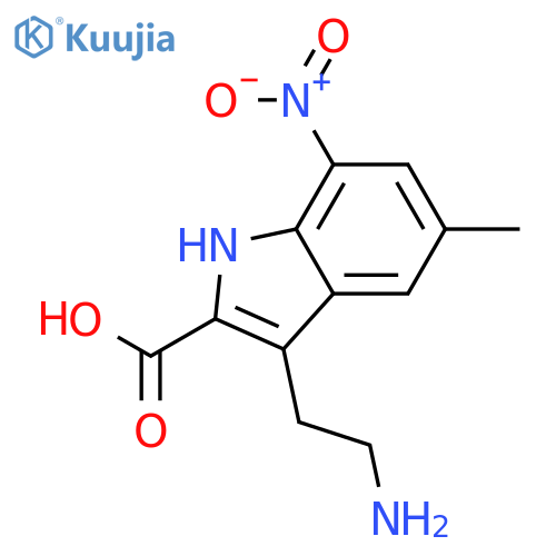 1H-Indole-2-carboxylic acid, 3-(2-aminoethyl)-5-methyl-7-nitro- structure