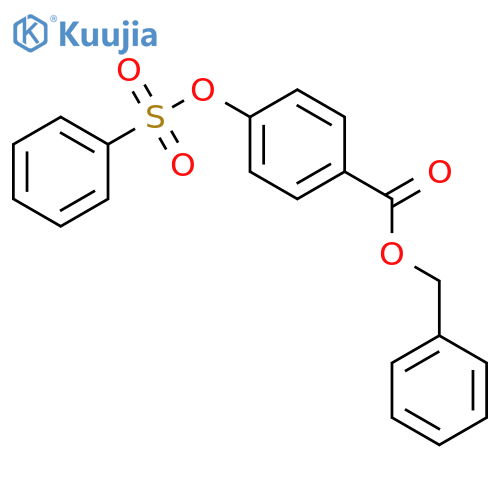 Benzoic acid, 4-[(phenylsulfonyl)oxy]-, phenylmethyl ester structure