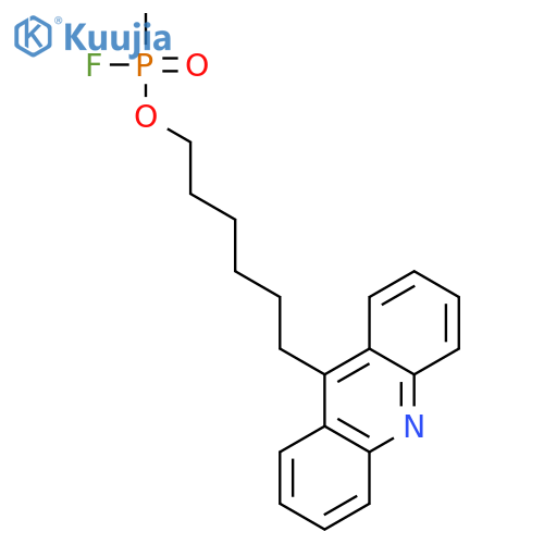 Phosphonofluoridic acid, methyl-, 6-(9-acridinyl)hexyl ester structure