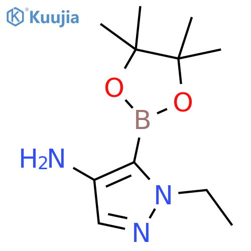 1-ethyl-5-(tetramethyl-1,3,2-dioxaborolan-2-yl)-1H-pyrazol-4-amine structure