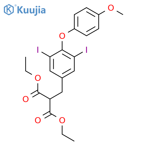 Diethyl 2-(3,5-diiodo-4-(4-methoxyphenoxy)benzyl)malonate structure