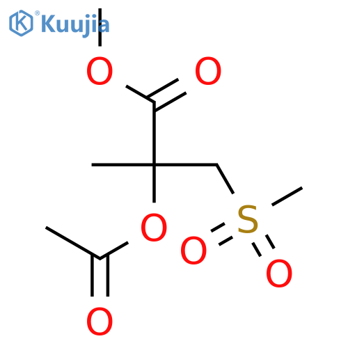 Propanoic acid, 2-(acetyloxy)-2-methyl-3-(methylsulfonyl)-, methyl ester structure