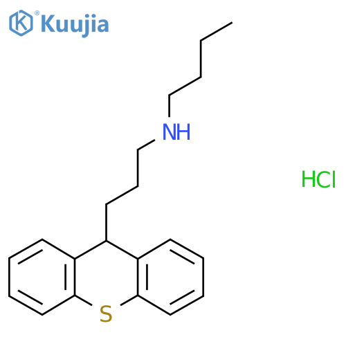 Thioxanthene-9-propylamine, N-butyl-, hydrochloride structure
