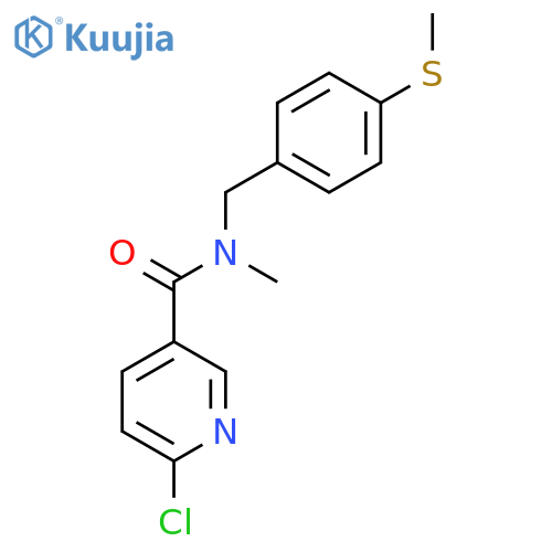 6-chloro-N-methyl-N-{4-(methylsulfanyl)phenylmethyl}pyridine-3-carboxamide structure