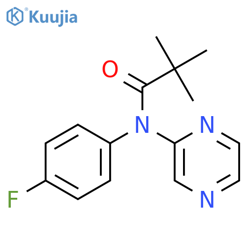 Propanamide, N-(4-fluorophenyl)-2,2-dimethyl-N-pyrazinyl- structure