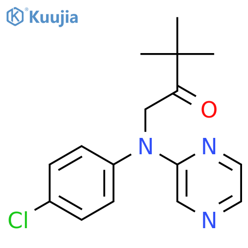 2-Butanone, 1-[(4-chlorophenyl)pyrazinylamino]-3,3-dimethyl- structure