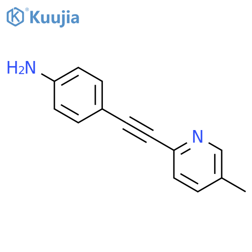 Benzenamine, 4-[(5-methyl-2-pyridinyl)ethynyl]- structure