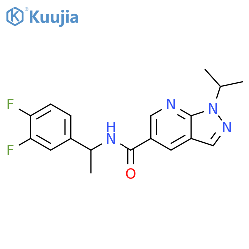 N-1-(3,4-Difluorophenyl)ethyl-1-(1-methylethyl)-1H-pyrazolo3,4-bpyridine-5-carboxamide structure