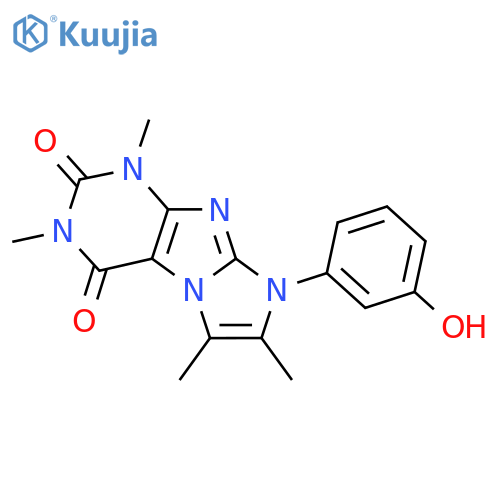 8-(3-hydroxyphenyl)-1,3,6,7-tetramethyl-1H,2H,3H,4H,8H-imidazo1,2-gpurine-2,4-dione structure