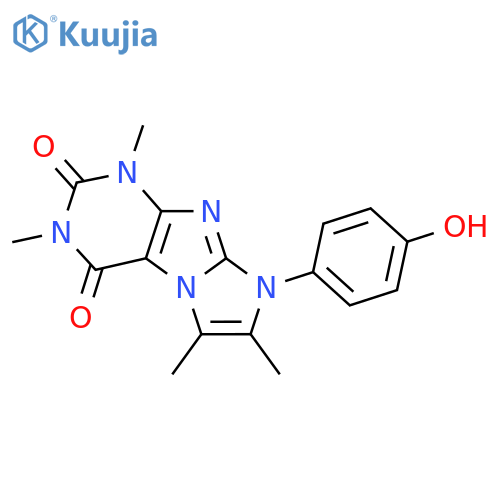 8-(4-hydroxyphenyl)-1,3,6,7-tetramethyl-1H,2H,3H,4H,8H-imidazo1,2-gpurine-2,4-dione structure