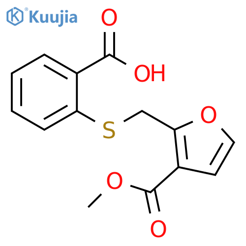 2-({3-(Methoxycarbonyl)furan-2-ylmethyl}sulfanyl)benzoic Acid structure