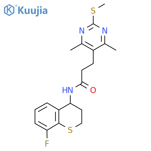 3-[4,6-dimethyl-2-(methylsulfanyl)pyrimidin-5-yl]-N-(8-fluoro-3,4-dihydro-2H-1-benzothiopyran-4-yl)propanamide structure