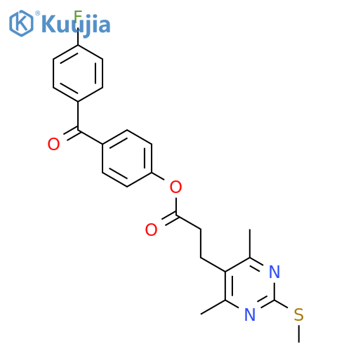 4-(4-Fluorobenzoyl)phenyl 3-[4,6-dimethyl-2-(methylsulfanyl)pyrimidin-5-yl]propanoate structure