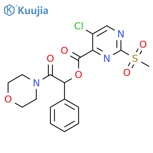 2-(Morpholin-4-yl)-2-oxo-1-phenylethyl 5-chloro-2-methanesulfonylpyrimidine-4-carboxylate structure
