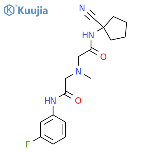 N-(1-Cyanocyclopentyl)-N-[N-(3-fluorophenyl)-2-glycyl]-N-methylglycinamide structure