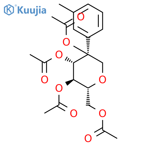 D-Glucitol, 1,5-anhydro-2-C-(3-methylphenyl)-, tetraacetate, (S)- structure