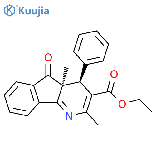 4H-Indeno[1,2-b]pyridine-3-carboxylic acid, 4a,5-dihydro-2,4a-dimethyl-5-oxo-4-phenyl-, ethyl ester, (4R,4aS)-rel- structure