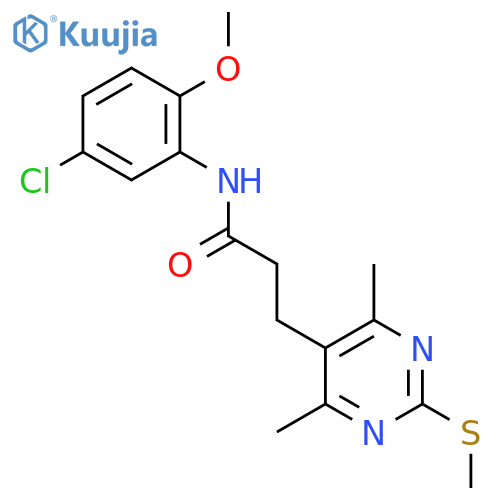 N-(5-chloro-2-methoxyphenyl)-3-[4,6-dimethyl-2-(methylsulfanyl)pyrimidin-5-yl]propanamide structure