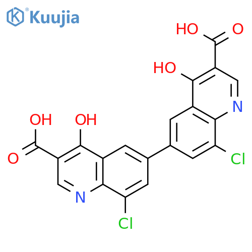 [6,6'-Biquinoline]-3,3'-dicarboxylic acid, 8,8'-dichloro-4,4'-dihydroxy- structure