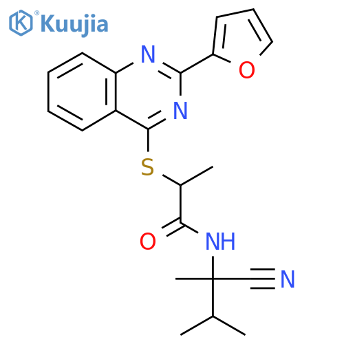 N-(1-cyano-1,2-dimethylpropyl)-2-{[2-(furan-2-yl)quinazolin-4-yl]sulfanyl}propanamide structure