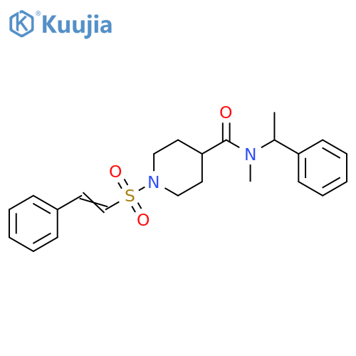 N-Methyl-1-[(2-phenylethenyl)sulfonyl]-N-(1-phenylethyl)-4-piperidinecarboxamide structure