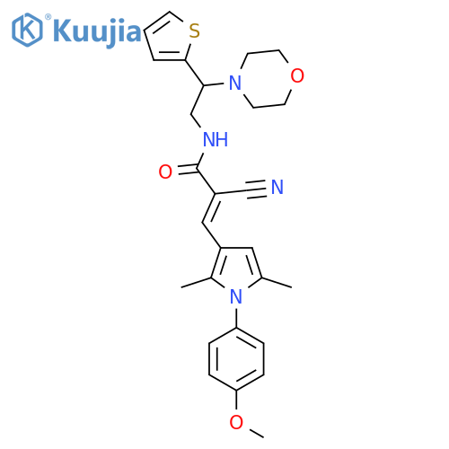 2-cyano-3-[1-(4-methoxyphenyl)-2,5-dimethyl-1H-pyrrol-3-yl]-N-[2-(morpholin-4-yl)-2-(thiophen-2-yl)ethyl]prop-2-enamide structure