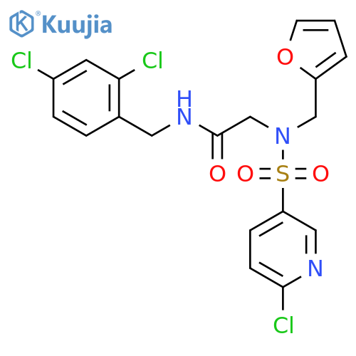 N-[(2,4-dichlorophenyl)methyl]-2-{N-[(furan-2-yl)methyl]-6-chloropyridine-3-sulfonamido}acetamide structure